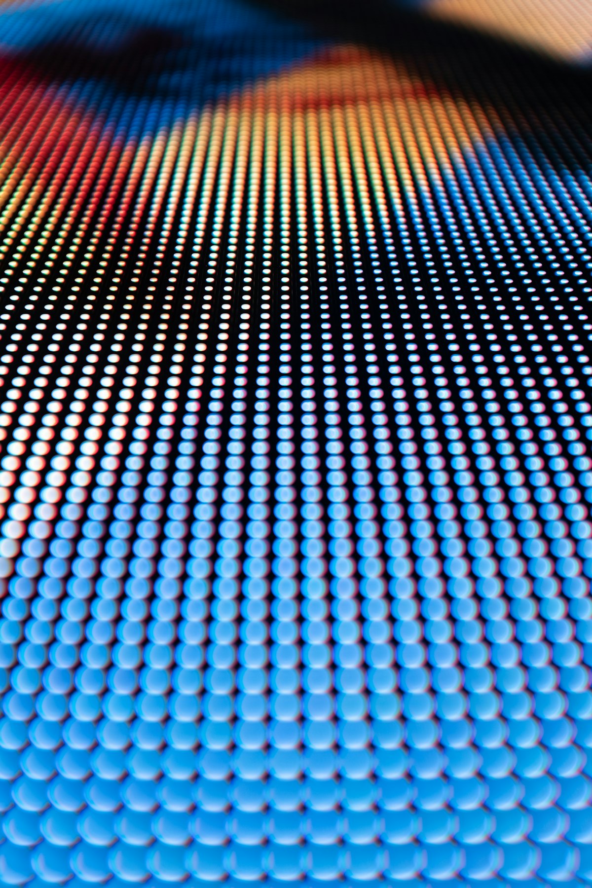 Close-up of an LED wall showing thousands of individual LEDs